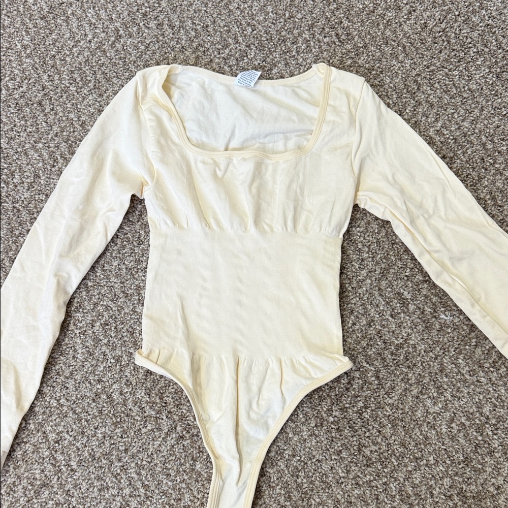 Cream Long Sleeve Bodysuit